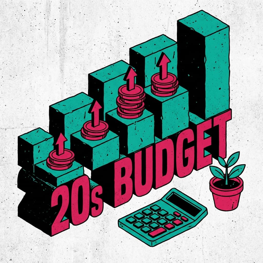 Young adult planning finances and budget