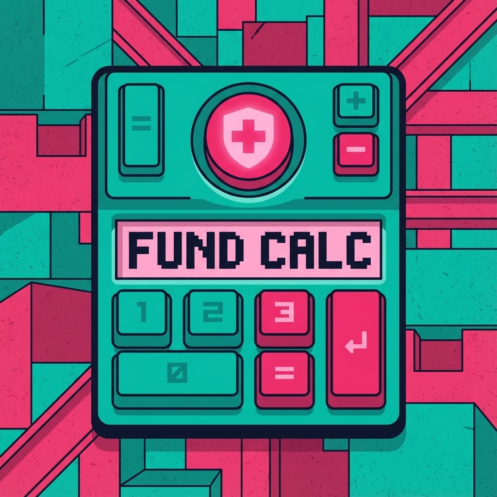 Calculator showing emergency fund calculation